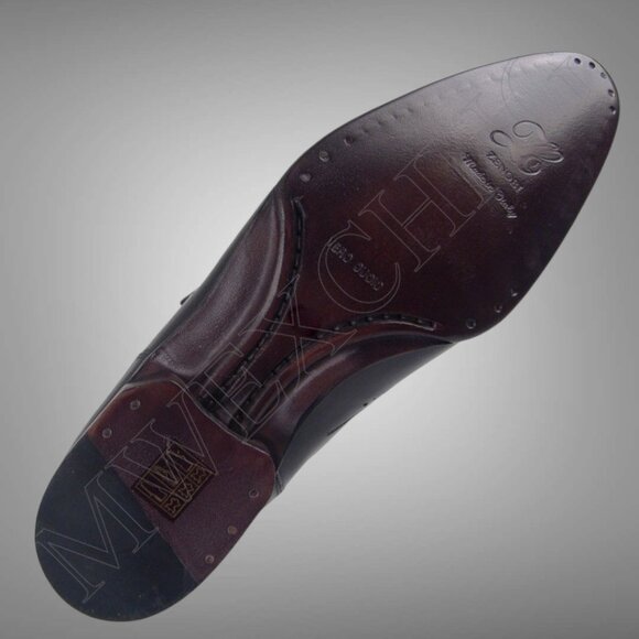 CALZOLERIA ZENOBI MONK STRAP WINGTIP LOAFERS ITALIAN MENS DRESS SHOES NEW IN BOX - Picture 4 of 11